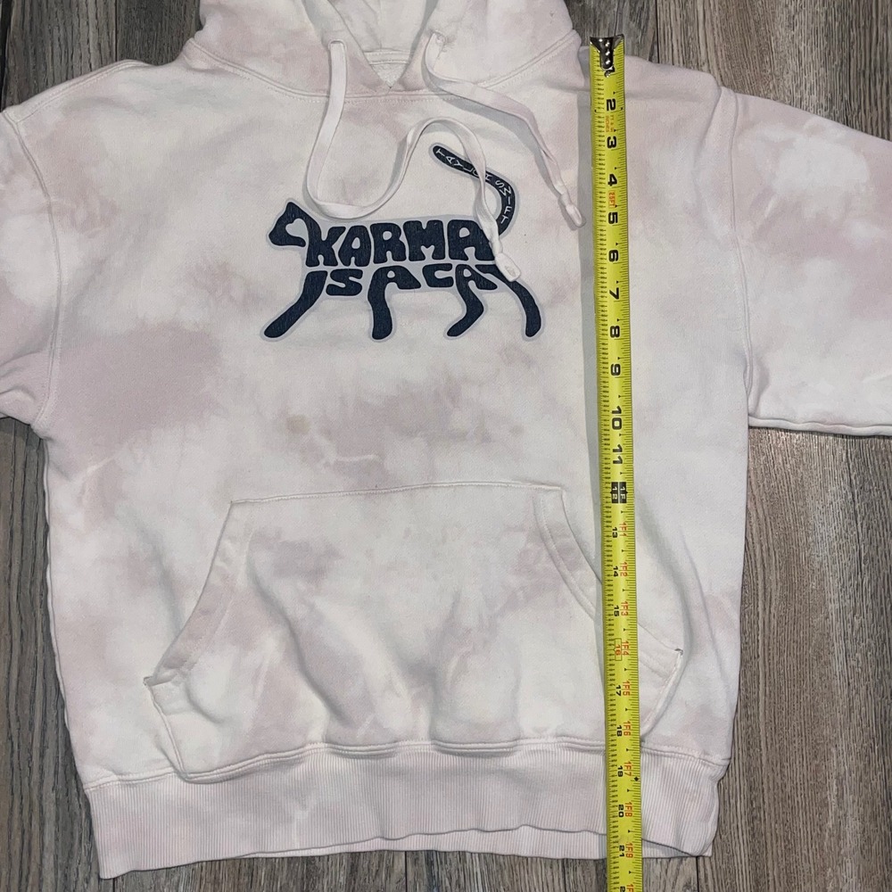 Taylor Swift Midnights Karma Is A Cat Tie Dye Hoodie XS Official Merch Stains - Picture 9 of 14